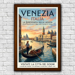 Affiche de voyage Venise, Italie années 1960