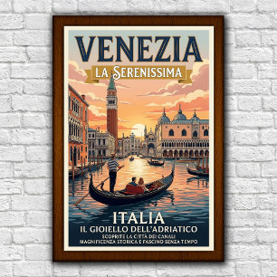 Affiche de voyage Venise, Italie années 1960
