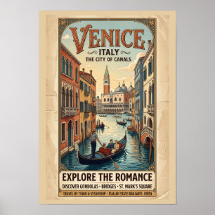 Affiche de voyage Venise Italie vintage