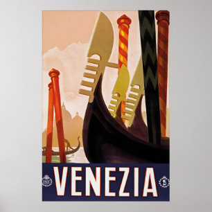 Affiche de voyage Venise Italie Vintage Tourisme V