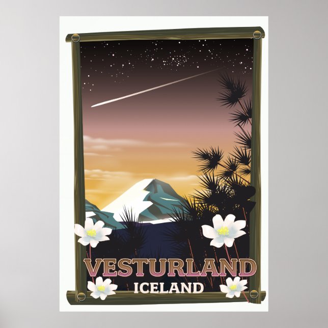 Affiche de voyage Vesturland Islande (Devant)