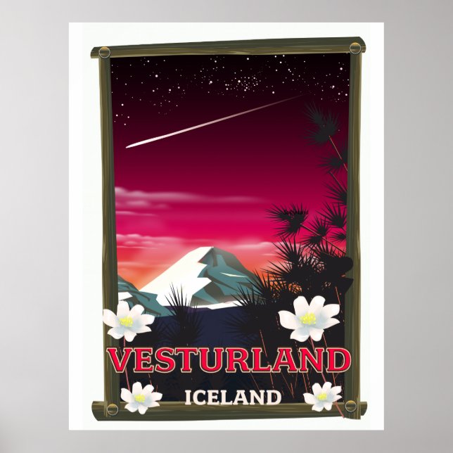 affiche de voyage Vesturland Islande (Devant)