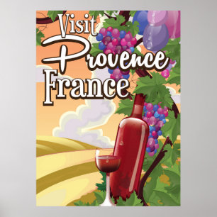 Affiche de voyage vignoble Provence France