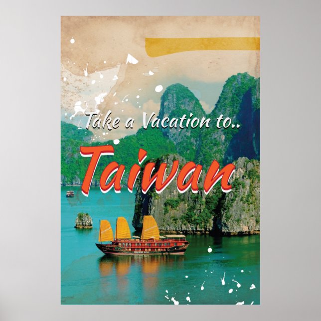 Affiche de voyage vintage à Taiwan (Devant)