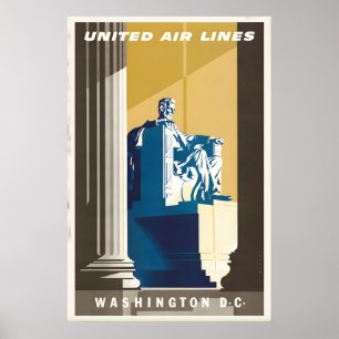 Affiche de voyage vintage à Washington DC - Art pe