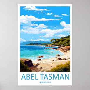 Affiche de voyage vintage Abel Tasman National Ski