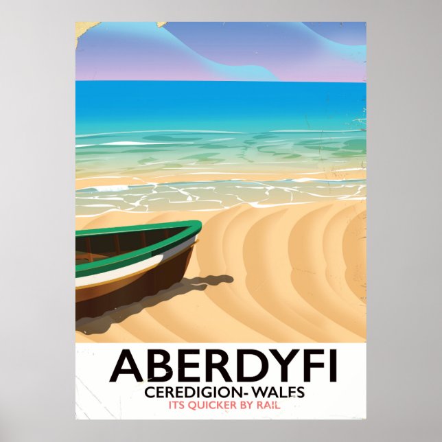 Affiche de voyage vintage Aberdyfi, Ceredigion Pay (Devant)