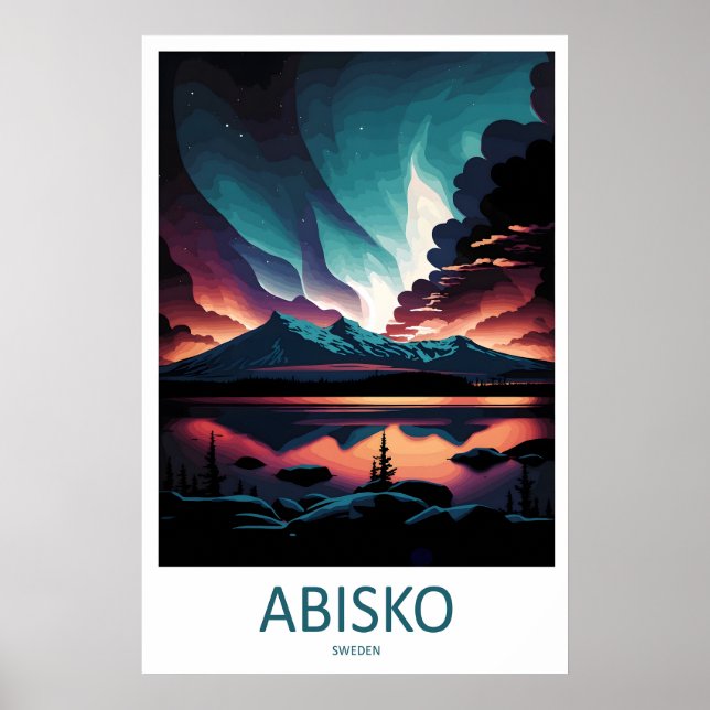 Affiche de voyage vintage Abisko Parc national de  (Devant)