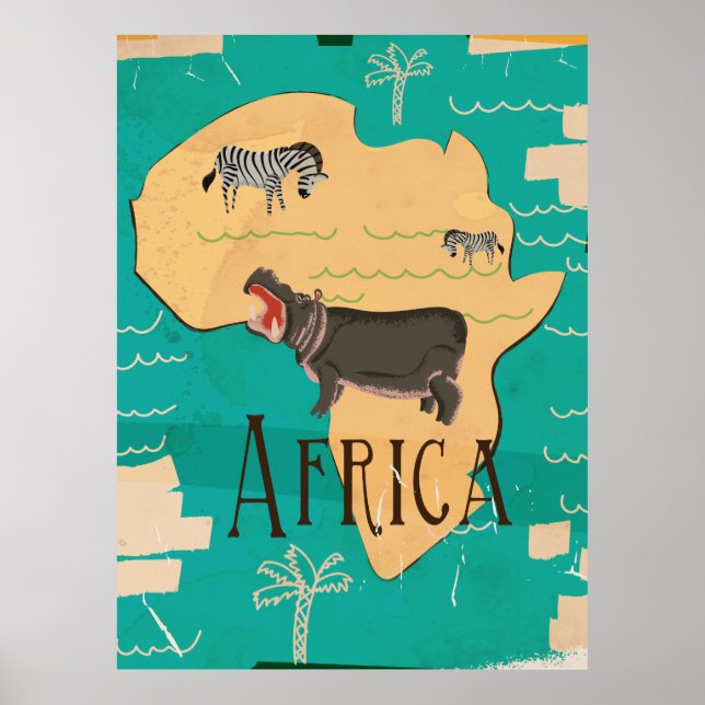 Affiche de voyage vintage Afrique (Devant)