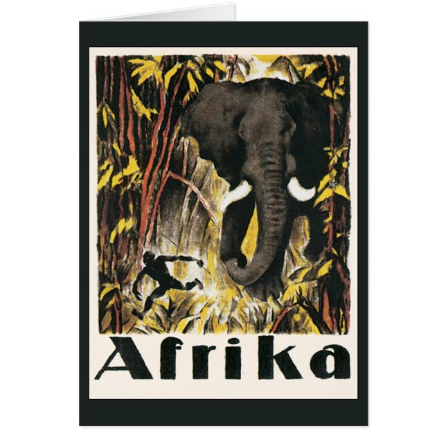 Affiche de voyage vintage Afrique, Éléphant d'Afri (Devant)