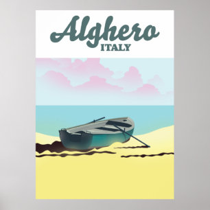 Affiche de voyage vintage Alghero Italie