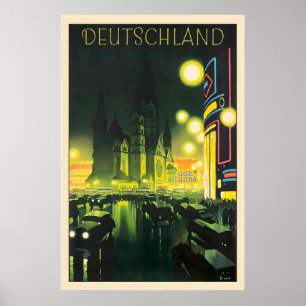 Affiche de voyage vintage Allemagne Berlin