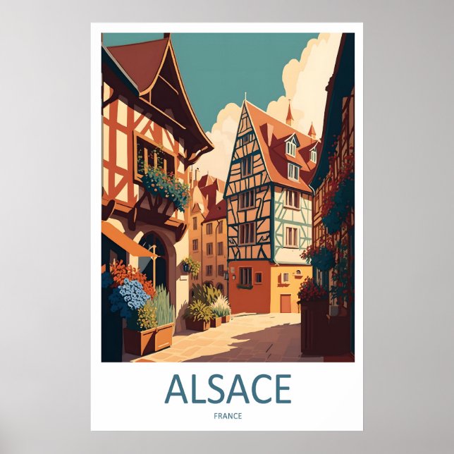 Affiche de voyage vintage Alsace Parc national de  (Devant)