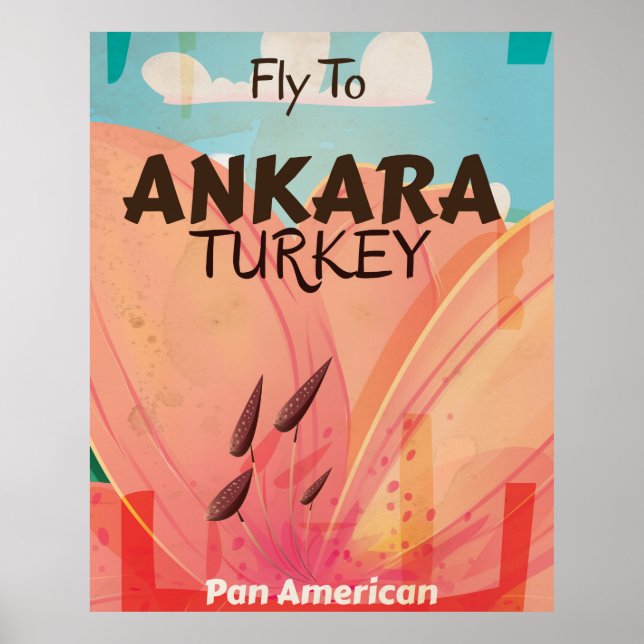 Affiche de voyage vintage Ankara Turquie (Devant)