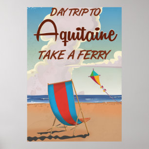 Affiche de voyage vintage Aquitaine France