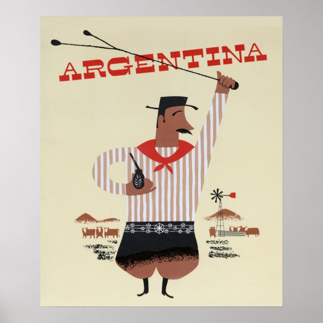 Affiche de voyage vintage argentine (Devant)