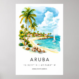 Affiche de voyage vintage Aruba Ski National Park