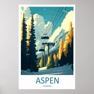 Affiche de voyage vintage Aspen Ski Parc National