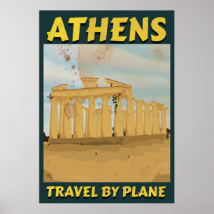 Affiche de voyage vintage Athènes