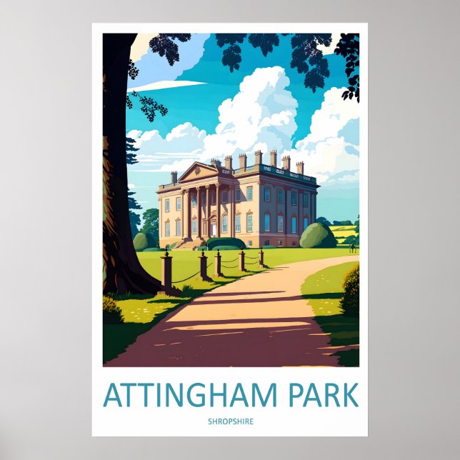 Affiche de voyage vintage Attingham Park Ski Natio (Devant)