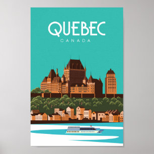 affiche de voyage vintage au québec