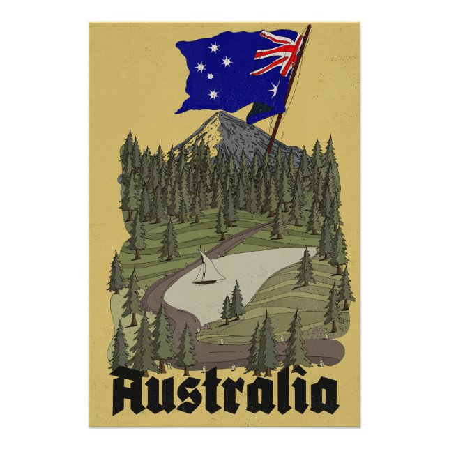 Affiche de voyage vintage Australie (Devant)