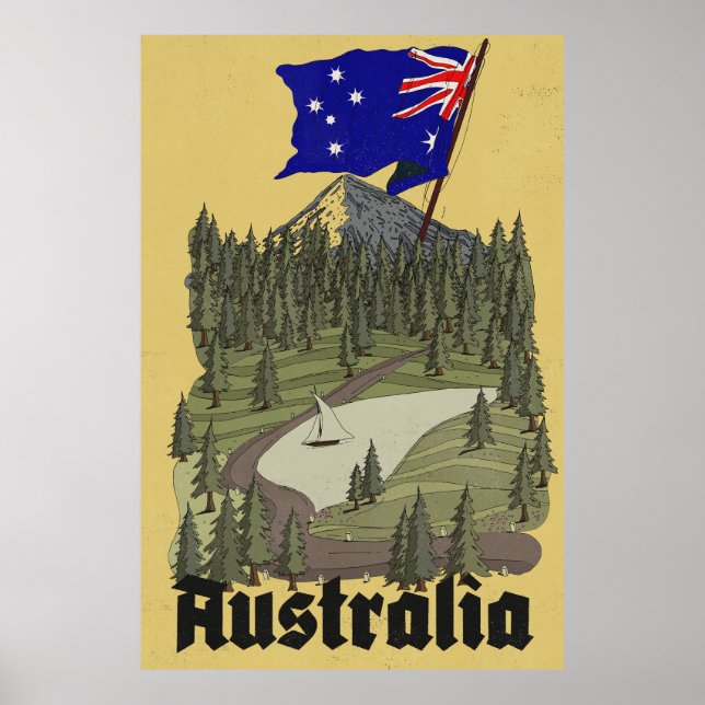 Affiche de voyage vintage Australie (Devant)