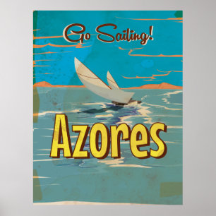 Affiche de voyage vintage aux Açores