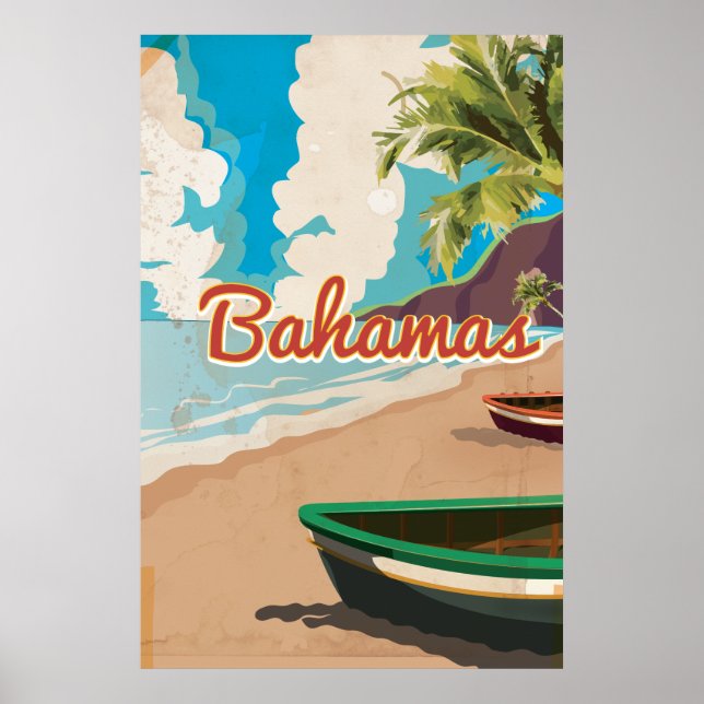 Affiche de voyage vintage Bahamas (Devant)