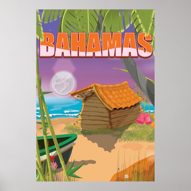 Affiche de voyage vintage Bahamas (Devant)