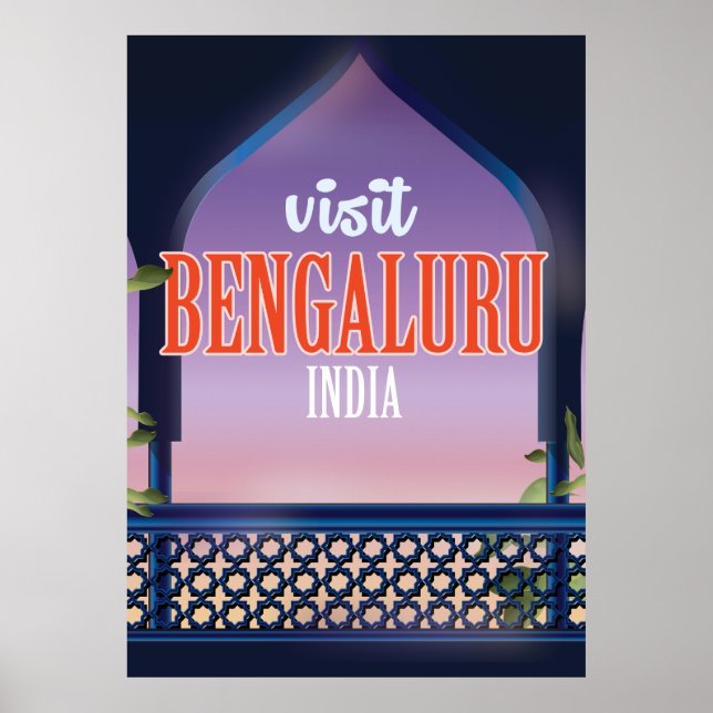 Affiche de voyage vintage Bengaluru Inde (Devant)