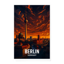 Affiche de voyage vintage Berlin Allemagne - Drama