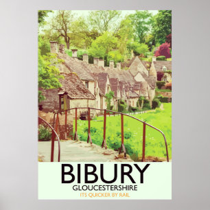Affiche de voyage vintage Bibury Gloucestershire