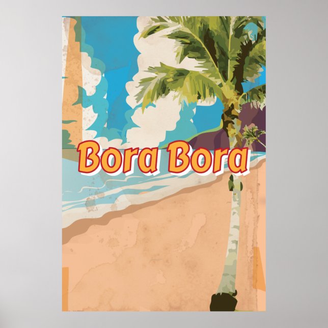 Affiche de voyage vintage Bora Bora (Devant)