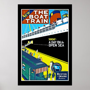 Affiche de voyage Vintage Boston Maine Railroad