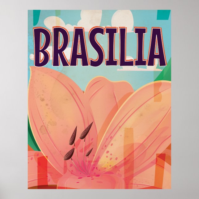 Affiche de voyage vintage Brasilia (Devant)