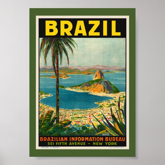Affiche de voyage vintage Brésil 1940 (Devant)