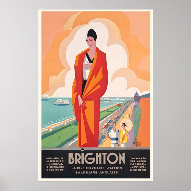 Affiche de voyage vintage Brighton Angleterre Roya (Devant)