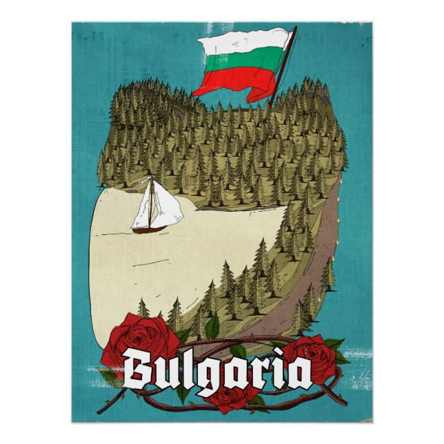 Affiche de voyage vintage Bulgarie (Devant)
