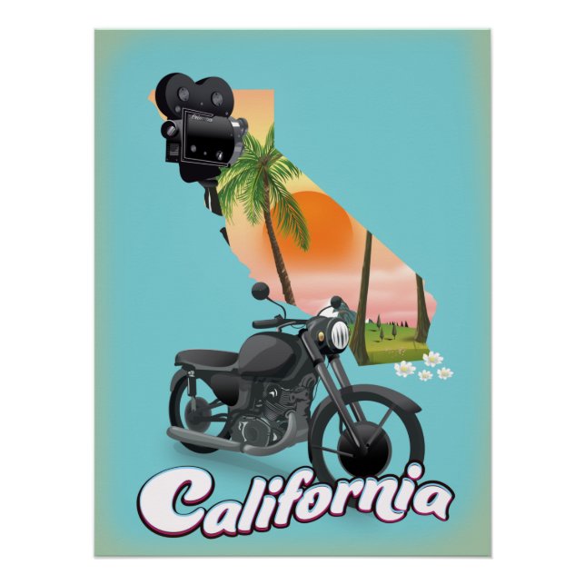 Affiche de voyage vintage Californie (Devant)