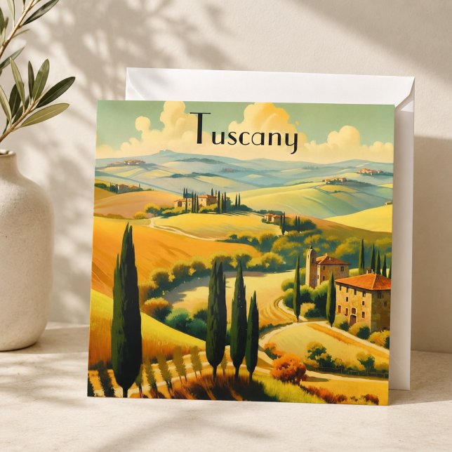 Affiche de voyage vintage campagne toscane (Créateur téléchargé)