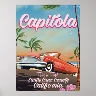 Affiche de voyage vintage Capitola Californie