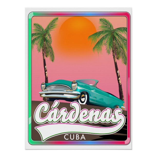 Affiche de voyage vintage Cárdenas Cuba (Devant)