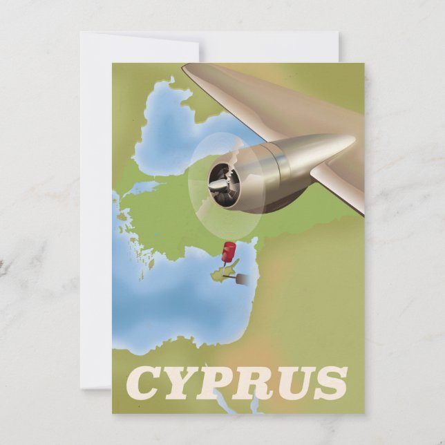 Affiche de voyage vintage carte de Chypre (Dos)
