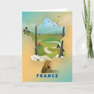 Affiche de voyage vintage carte de France
