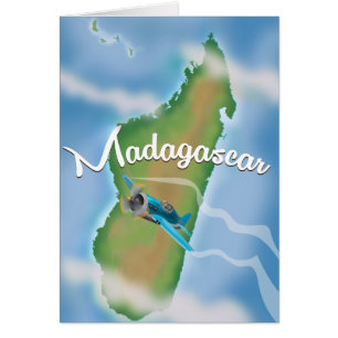 Affiche de voyage vintage carte de Madagascar.