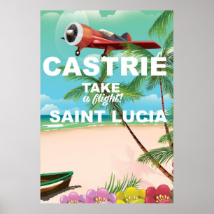 Affiche de voyage vintage Castries Sainte-Lucie
