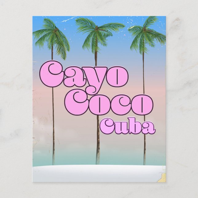 Affiche de voyage vintage Cayo Coco Cuba (Devant)
