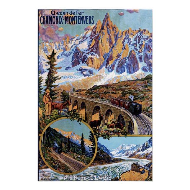Affiche de voyage vintage Chamonix (Devant)