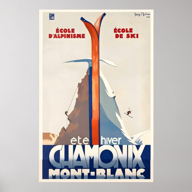 Affiche de voyage vintage Chamonix Mont Blanc Fran (Devant)